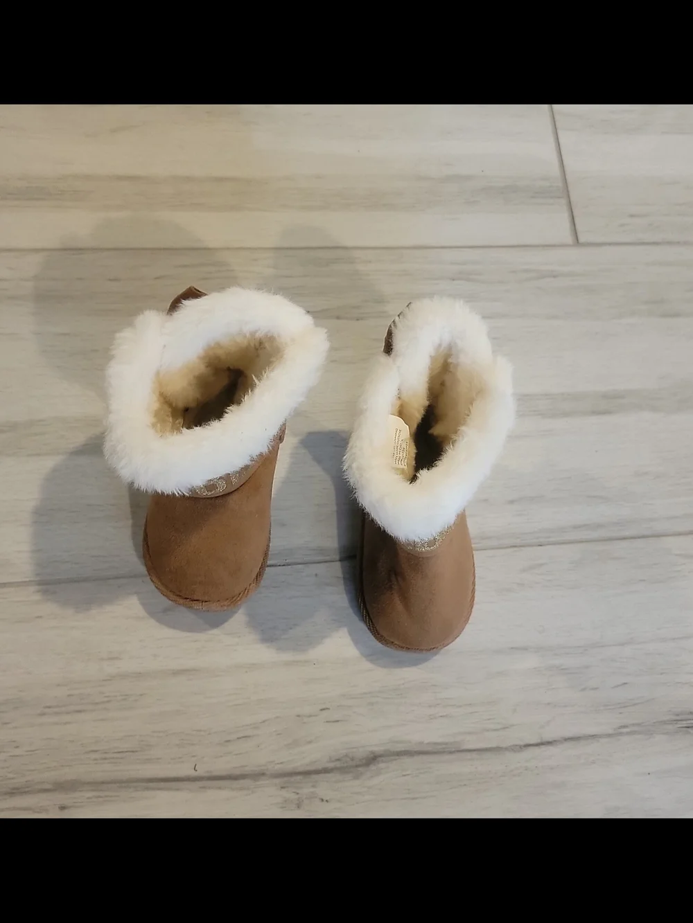 Tan Faux-Shearling Kids Boots
